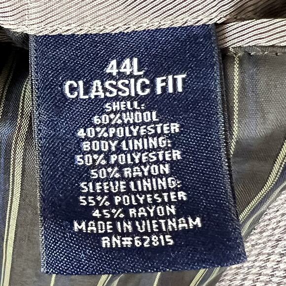 STAFFORD Mens 44L Sport Coat Classic Fit 2 Button Houndstooth Elbow Patches - Picture 8 of 10